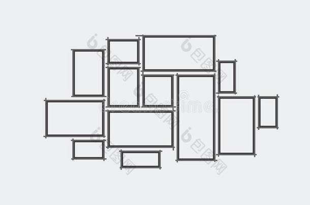 收集关于黑的框架.照片框架矢量