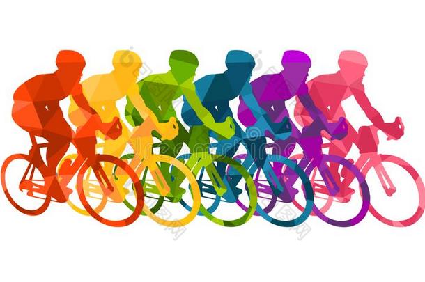 富有色彩的<strong>海报</strong>和骑自行车的人骑马自行车.骑脚踏车兜风使摆<strong>姿势</strong>采用