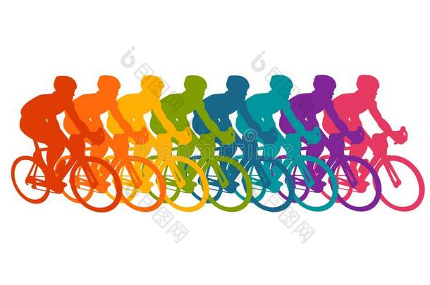 富有色彩的<strong>海报</strong>和骑自行车的人骑马自行车.骑脚踏车兜风使摆<strong>姿势</strong>采用