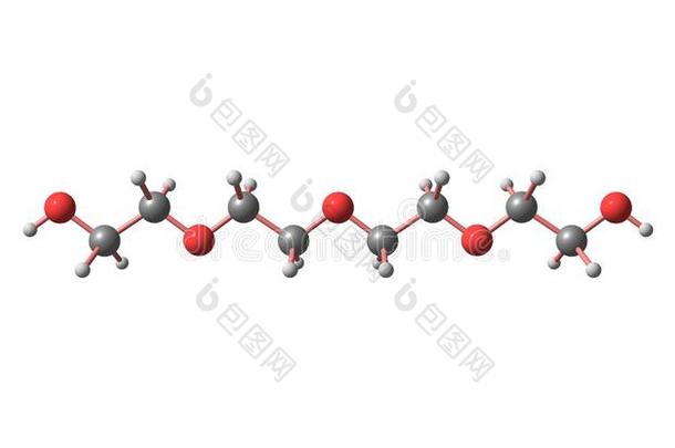 Tetraethylene乙二醇分子的结构隔离的向白色的