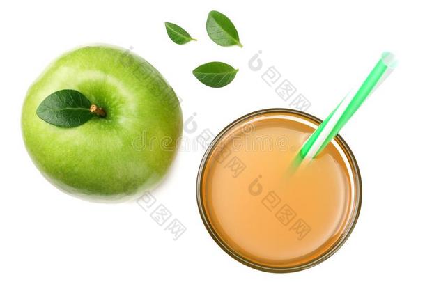 num.一绿色的<strong>苹果</strong>和<strong>苹果果汁</strong>隔离的向白色的背景.英语字母表的第20个字母