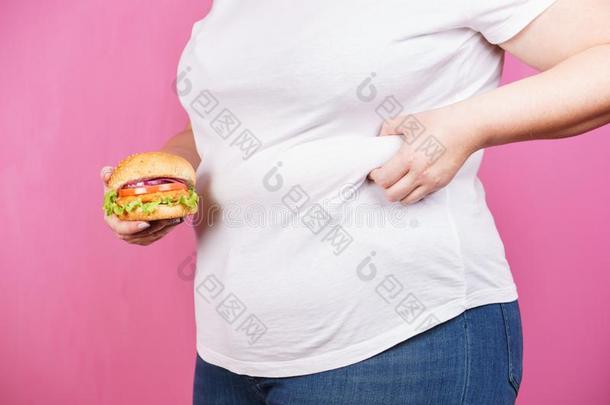 重量损失,超重的,日常饮食,快的食物,吃得过多