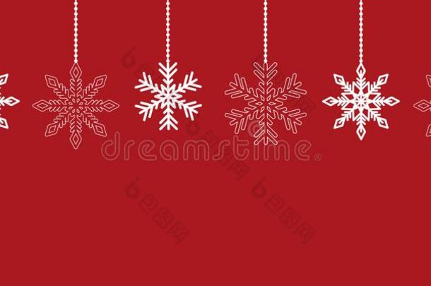 红色的背景和雪花圣诞节装饰