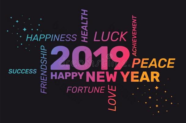 2019-招呼卡片-幸福的新的年
