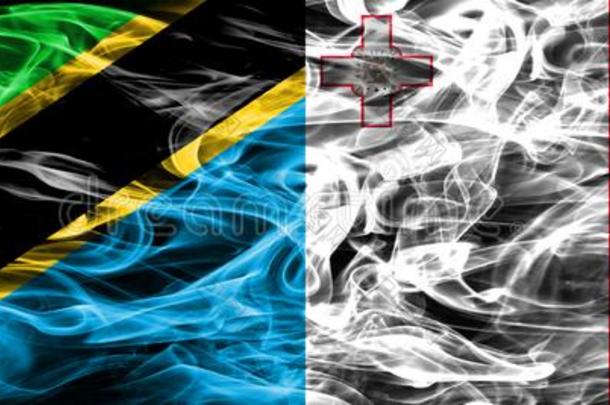 坦桑尼亚versus对马耳他,马耳他人烟旗放置面在旁边面.泰克