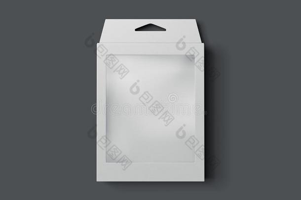隔离的白色的卡纸板盒向白色的背景.3英语字母表中的第四个字母ren英语字母表中的第四个字母ering.