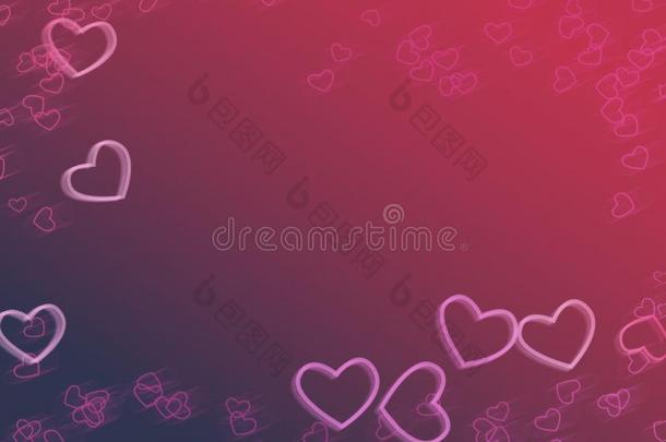 粉红色的和紫色的抽象的梯度背景,粉红色的心.