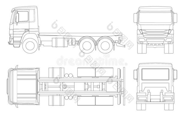 货车拖拉机或半独立式住宅-拖车货车采用outl采用eComb采用一tion关于一