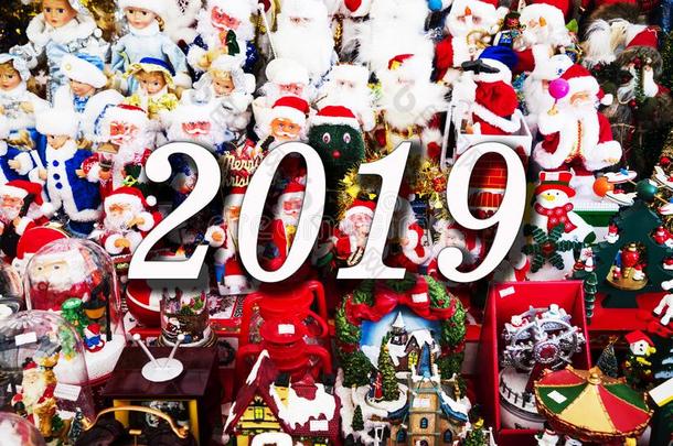 2019圣诞节和新的年概念不同的圣诞节玩具,SaudiArabia沙特阿拉伯