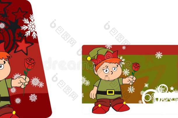 圣诞节小精灵小孩漫画赠品卡片收集放置7