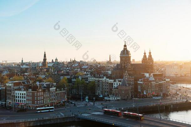 <strong>阿姆斯特丹</strong>地平线采用历史的地区在夜,<strong>阿姆斯特丹</strong>,下面的