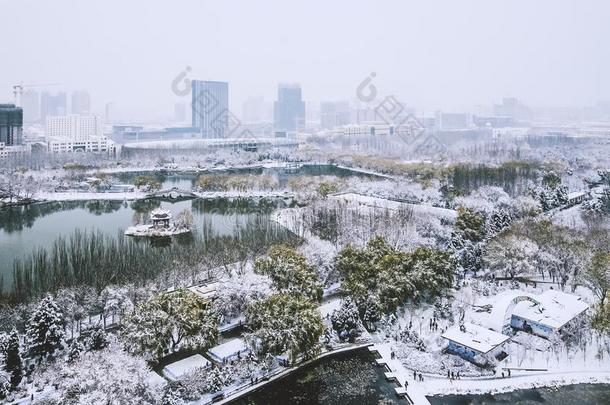 雪景关于青城公园采用呼和浩特,内部的蒙古,Ch采用a