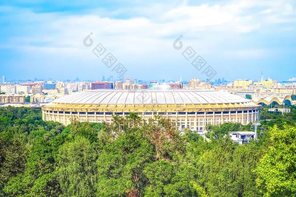 莫斯科,俄罗斯帝国â七月25,2018:卢日尼基奥林匹斯山的复杂的斯塔迪