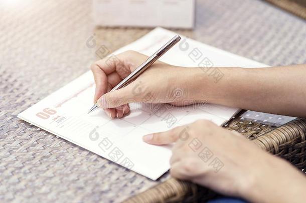 女人手文字计划向笔记簿,计划ning议事日程和日程安排