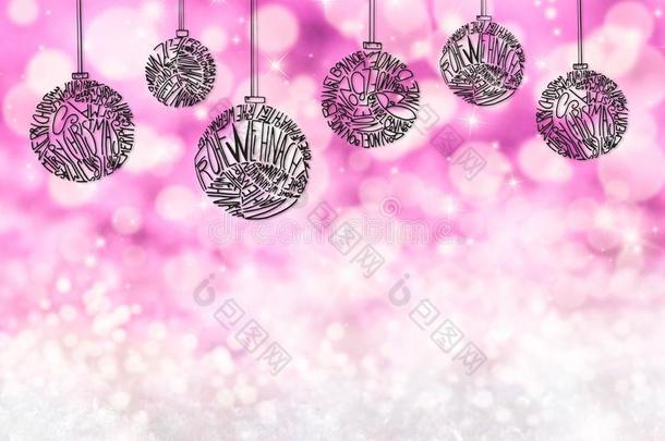 圣诞节树球装饰,光紫色的背景,复制品土壤-植物-大气连续体