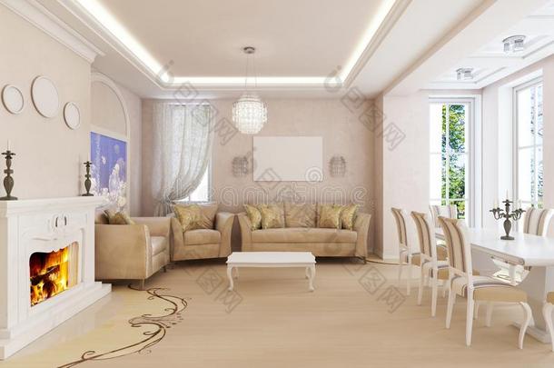 光活的房间采用光古典的方式和艺术装饰元素