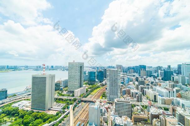 美丽的建筑学建筑物采用东京城市skyl采用e