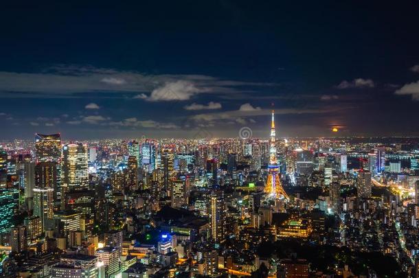 美丽的建筑学和建筑物关于东京城市风光照片