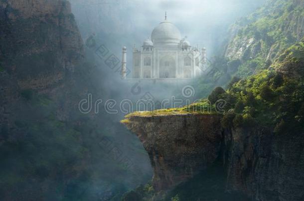 幻想山风景,背景,圆锥形高帽马哈尔