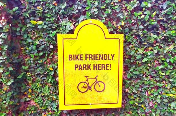 <strong>自行车停放</strong>象征向绿色的叶子背景