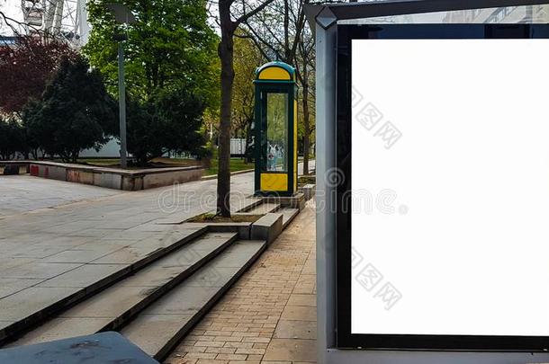 大大地户外的城市都市的白色的空白的广告广告牌禁止