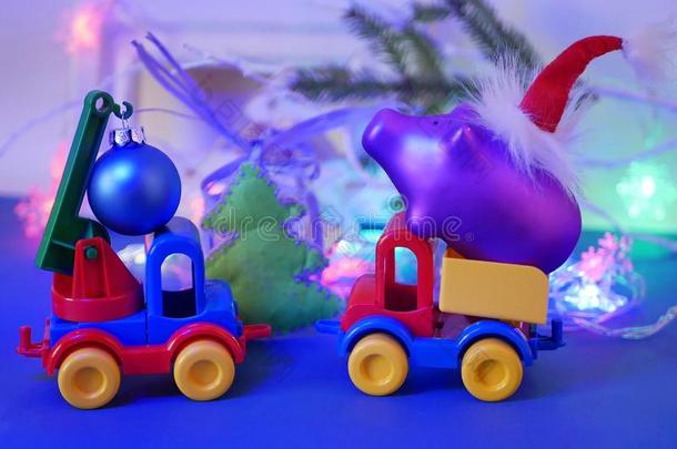 装饰的季节的作品关于玩具cablerelaystations电缆继电器站,圣诞节玩具s,猪