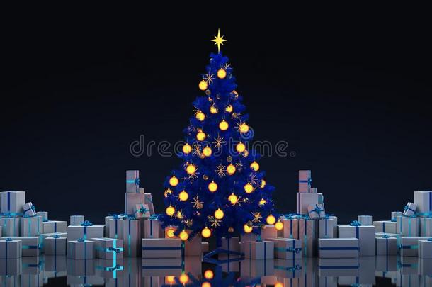 圣诞<strong>节</strong>树和礼物,圣诞<strong>节</strong>观念<strong>2019</strong>.