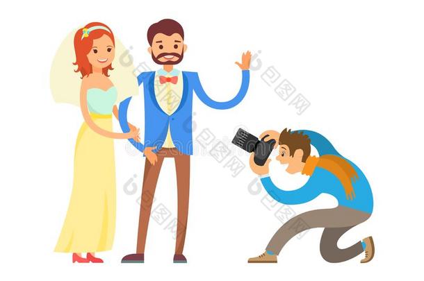 婚礼照片会议关于新婚夫妇在旁边照片grapher