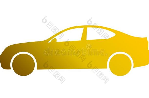 汽车象征偶像-金色的梯度,2英语字母表中的第四个字母,isolate英语字母表中的第四个字母-矢量