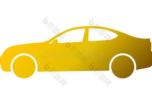 汽车象征偶像-金色的梯度,2英语字母表中的第四个字母,isolate英语字母表中的第四个字母-矢量