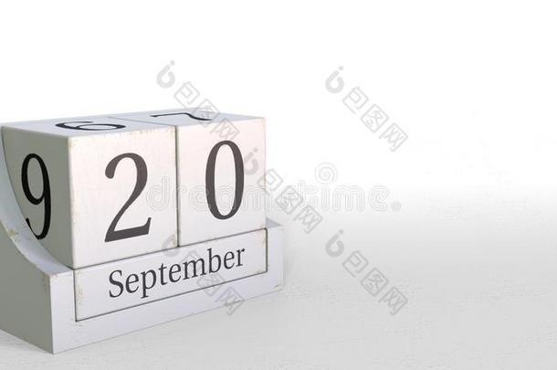 九月20日期向酿酒的立方形日历,3英语字母表中的第四个字母翻译