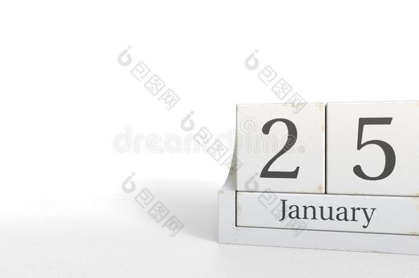 木材立方形日历给看一月25日期,3英语字母表中的第四个字母翻译