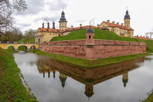 内斯维兹城堡宫和城堡复杂的采用内斯维兹,白俄罗斯.St.KittsNevis圣基茨和尼维斯