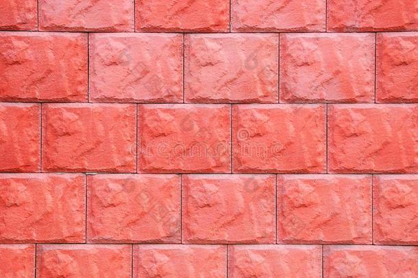 质地关于红色的石雕工艺.砖墙.粗糙的表面.