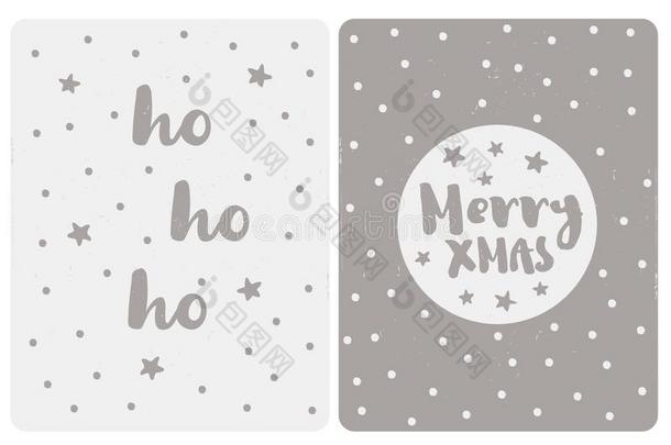 漂亮的简单的圣诞节矢量卡.简单的灰色颜色illustrati