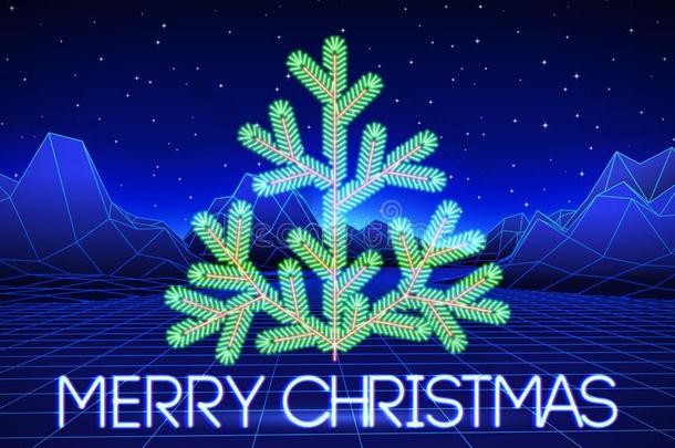 圣诞节卡片和80英文字母表的第19个字母英文字母表的第19个字母tyled氖圣诞节树