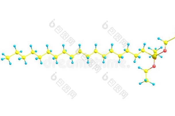 Octadecyltrimethoxysilane分子的<strong>结构</strong>隔离的向白色的