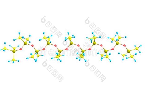 四甲基硅氧烷分子的结构隔离的向白色的