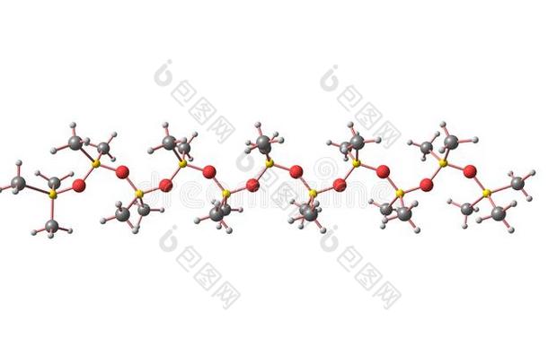 四甲基二硅氧烷分子的结构隔离的向白色的