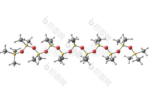 四甲基二硅氧烷分子的结构隔离的向白色的