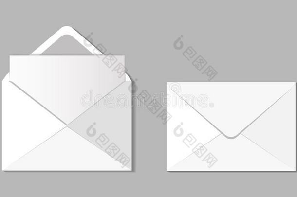 放置关于两个空白的现实的信封为文档.一信封