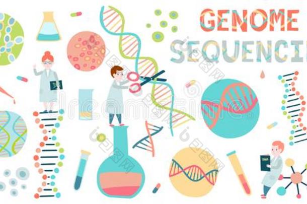 背景观念关于小的科学家.基因组硅藻土.