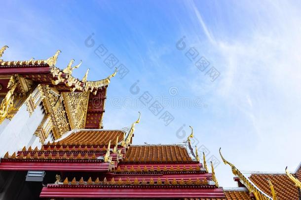 屋顶顶关于ThaiAirwaysInternational泰航国际大理石庙泰国或高棉的佛教寺或僧院<strong>替身</strong>杜西特瓦兰