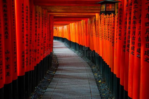 森本牌坊在福希米伊纳里Shrine福希米伊纳里泰沙,京都,英语字母表的第10个字母