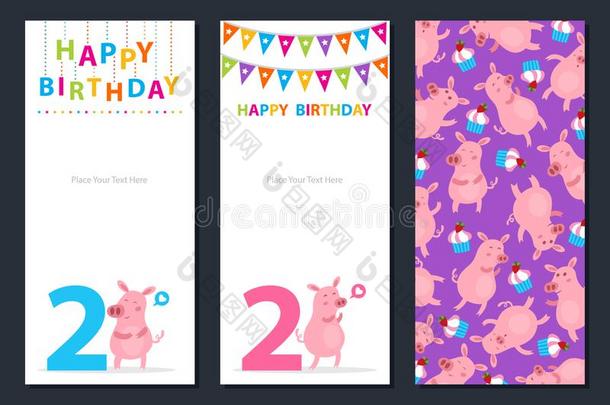 生日卡片和漂亮的猪.