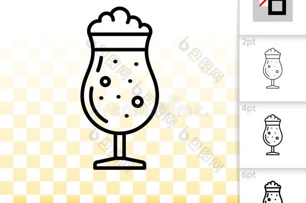 啤酒马克杯简单的黑的线条身材高的玻璃矢量偶像