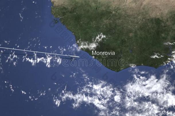 商业的飞机飞行的向蒙罗维亚,利比里亚.3英语字母表中的第四个字母翻译