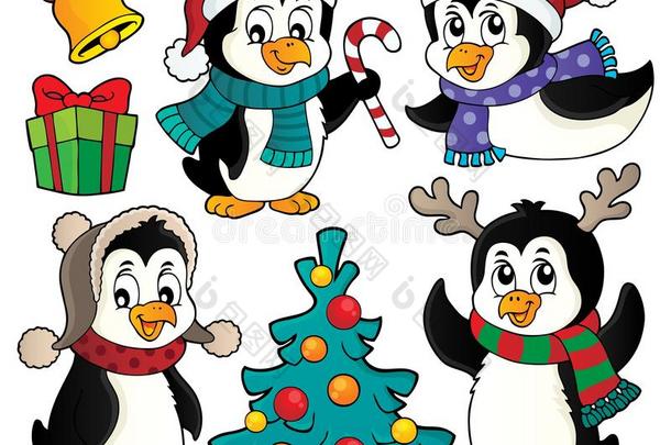 圣诞节企鹅词干的放置2