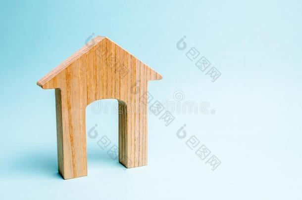 木制的房屋向一蓝色b一ckground.出借向指已提到的人公众的.指已提到的人Colombia哥伦比亚