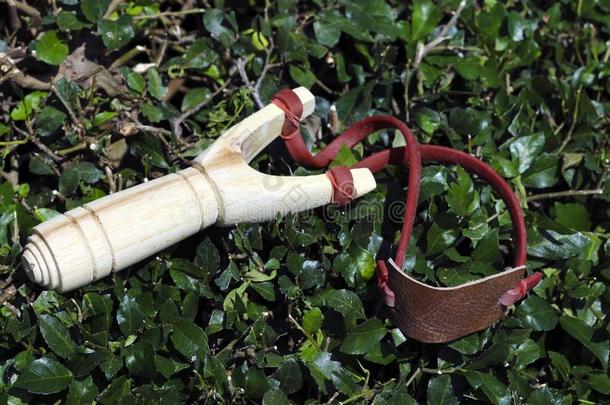 传统的木制的弹弓或弹弓